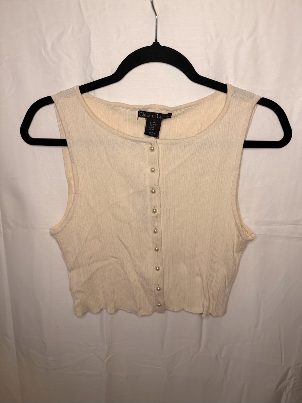 Christian lacroix cream crop top